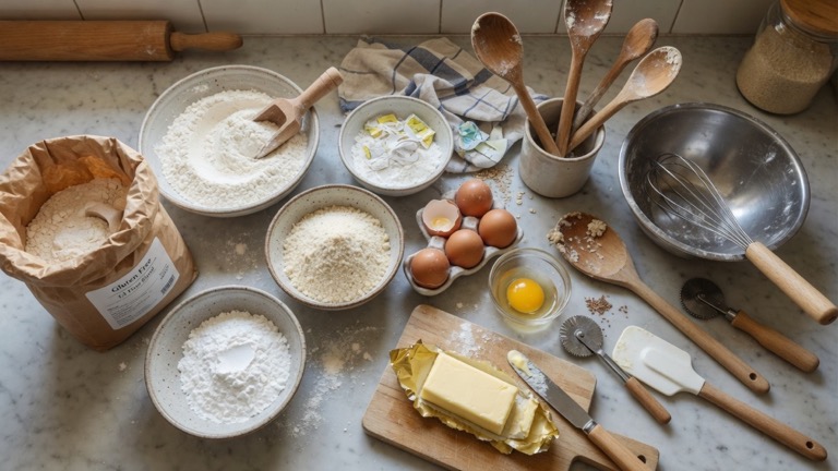 Gluten-free baking essentials flours and tools