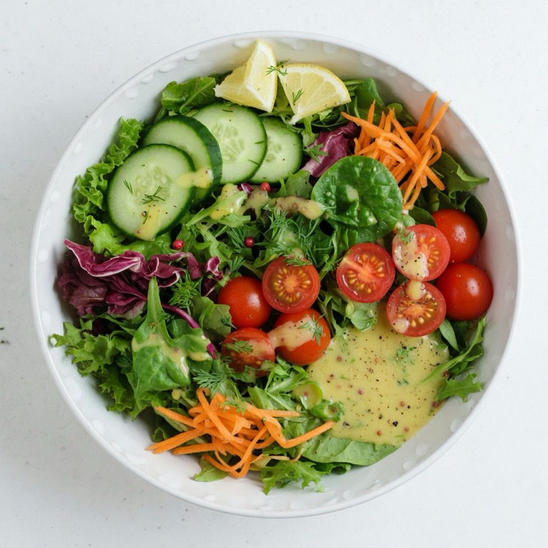 Crunchy Gluten-Free Garden Salad with Lemon Dressing