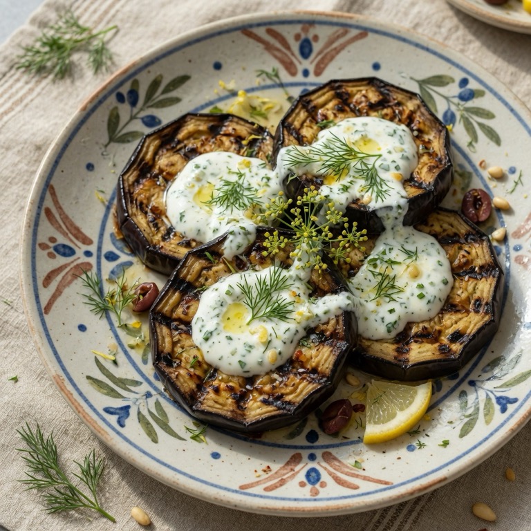Grilled Eggplant with Greek Yogurt Sauce